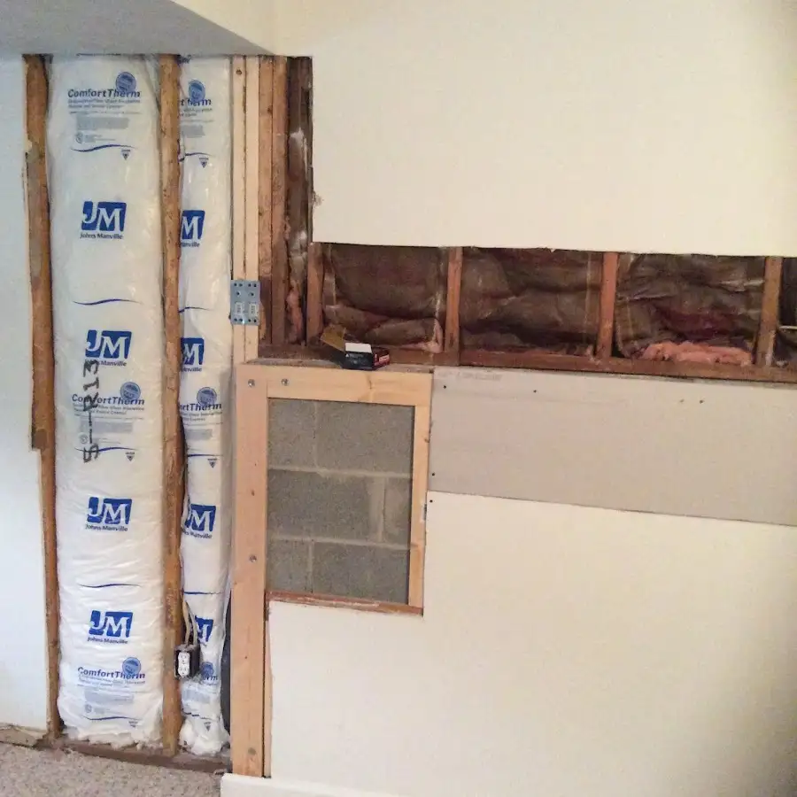 Wall insulation replacement during Structural Drying in Red Lion
